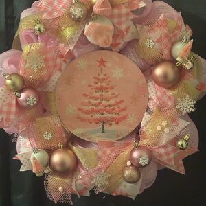 Merry Christmas pink wreath